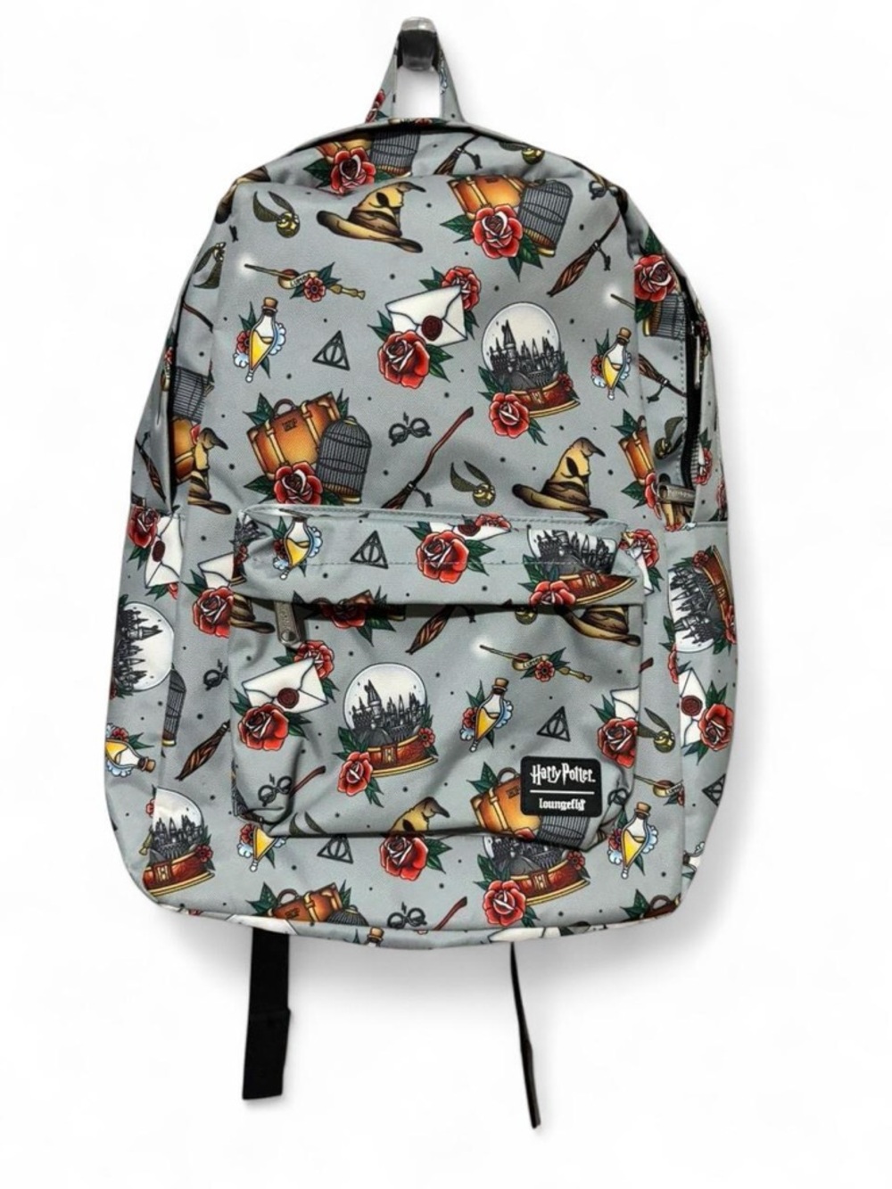 Loungefly Gray Harry Potter Icon Pattern Backpack